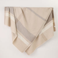 HKM-131859 Wool Jacquard Twill Camping Rug - Striped Blanket in Green, Purple, and Carbon Black