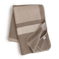 HKM-131859 Wool Jacquard Twill Camping Rug - Striped Blanket in Green, Purple, and Carbon Black
