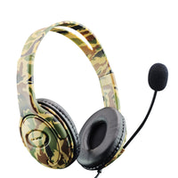 HKM-131923 Camouflage Head-mounted Wired Headset with 3.5mm Straight Plug - 20-20K Hz Frequency Response