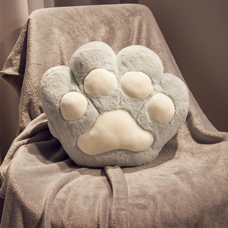 HKM-131987 Cartoon Style Cat's Paw Plush Car Cushion with Blanket for Office and Travel
