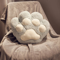 HKM-131987 Cartoon Style Cat's Paw Plush Car Cushion with Blanket for Office and Travel