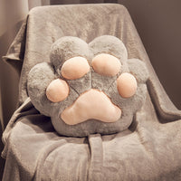 HKM-131987 Cartoon Style Cat's Paw Plush Car Cushion with Blanket for Office and Travel