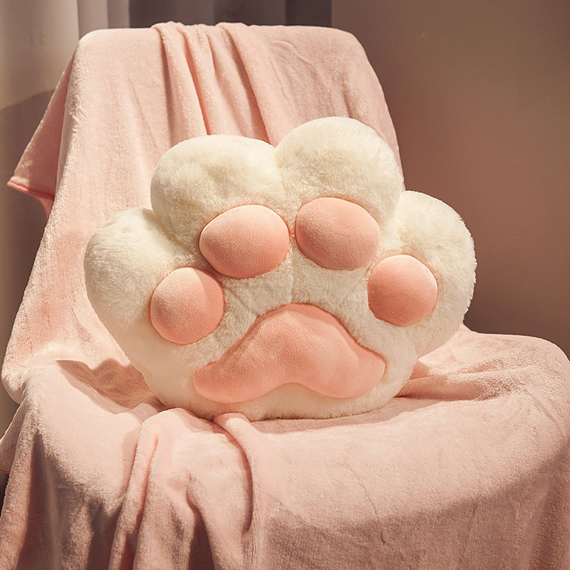 HKM-131987 Cartoon Style Cat's Paw Plush Car Cushion with Blanket for Office and Travel