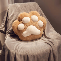 HKM-131987 Cartoon Style Cat's Paw Plush Car Cushion with Blanket for Office and Travel