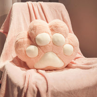 HKM-131987 Cartoon Style Cat's Paw Plush Car Cushion with Blanket for Office and Travel