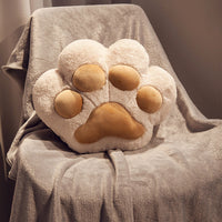 HKM-131987 Cartoon Style Cat's Paw Plush Car Cushion with Blanket for Office and Travel