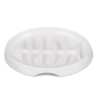 HKM-132051 Fishbone Slow Feeder Bowl for Cats and Small Dogs - Anti-Gulping Melamine Pet Dish