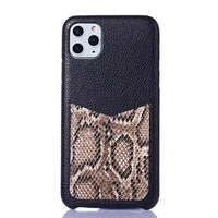 HKM-132115 Snake Pattern Shockproof Mobile Phone Case with Card Pocket - Eco-Friendly PU Material