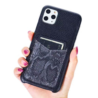 HKM-132115 Snake Pattern Shockproof Mobile Phone Case with Card Pocket - Eco-Friendly PU Material