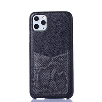 HKM-132115 Snake Pattern Shockproof Mobile Phone Case with Card Pocket - Eco-Friendly PU Material