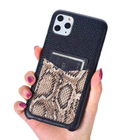 HKM-132115 Snake Pattern Shockproof Mobile Phone Case with Card Pocket - Eco-Friendly PU Material