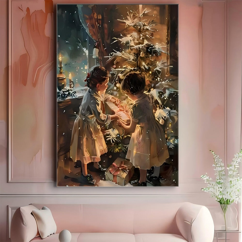 HKM-132115 Wrapped Canvas Wall Art in Pine Frame for Seasonal Home Decor