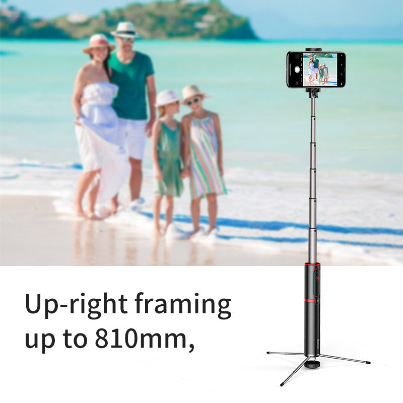 HKM-132243 Bluetooth Remote Control Selfie Stick with Tripod, Compatible with iPhone Models, Aluminum Alloy Material