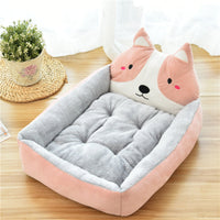 HKM-132307 Cozy Velvet Pet Bed for Cats and Dogs - Soft Rebound Cotton Doghouse in Multiple Colors