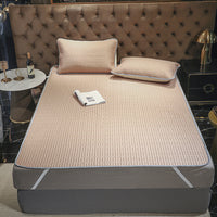 HKM-132499 Cooling Ice Silk Latex Mattress and Pillowcase Set, Non-Slip, Multi-Size Options