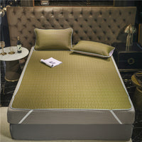 HKM-132499 Cooling Ice Silk Latex Mattress and Pillowcase Set, Non-Slip, Multi-Size Options