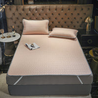 HKM-132499 Cooling Ice Silk Latex Mattress and Pillowcase Set, Non-Slip, Multi-Size Options