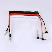 HKM-132563 3.5mm Elbow Audio Cable - Gold Plated, Copper Core, 1m Length in Black, White, or Red