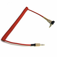 HKM-132563 3.5mm Elbow Audio Cable - Gold Plated, Copper Core, 1m Length in Black, White, or Red