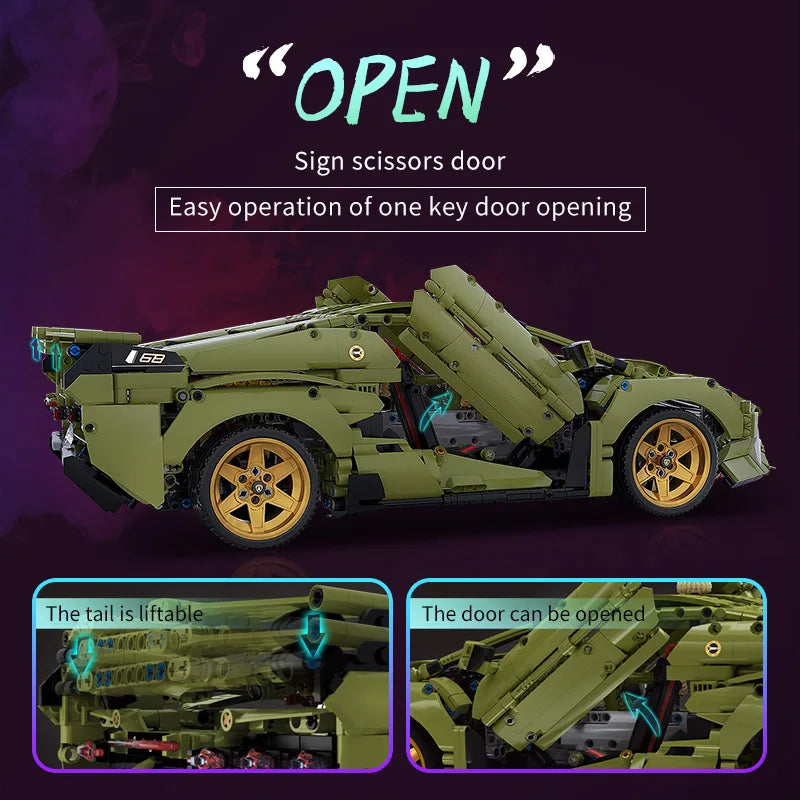 KTX-132755 Remote Control Sports Car Model Building Blocks - 2375pcs Assembly Toy for Ages 8+