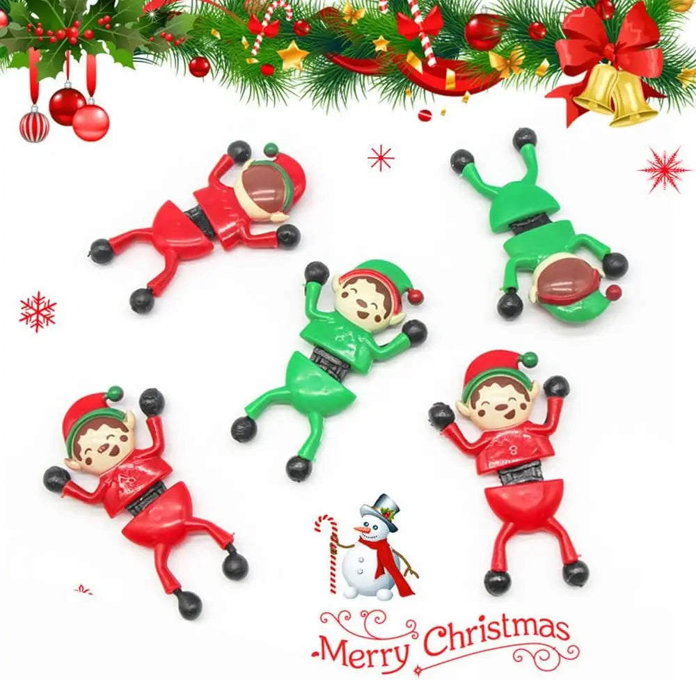 HKM-132819 Bendable Sticky Climbing Toy for Kids - Stretchy Christmas Figure - 9cm Plastic Fidget Toy