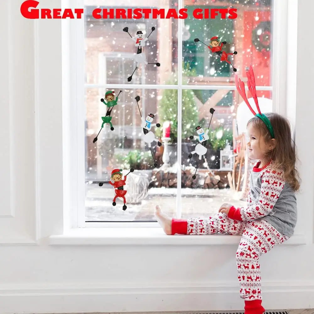 HKM-132819 Bendable Sticky Climbing Toy for Kids - Stretchy Christmas Figure - 9cm Plastic Fidget Toy