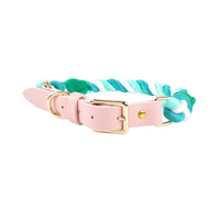 HKM-132883 Hand Woven Leather Pet Collar in Various Colors – Adjustable Size for All Seasons