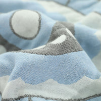 HKM-133011 Bohemian Floral Pure Cotton Washed Five-Layer Towel Blanket for Spring and Autumn