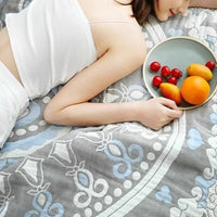 HKM-133011 Bohemian Floral Pure Cotton Washed Five-Layer Towel Blanket for Spring and Autumn