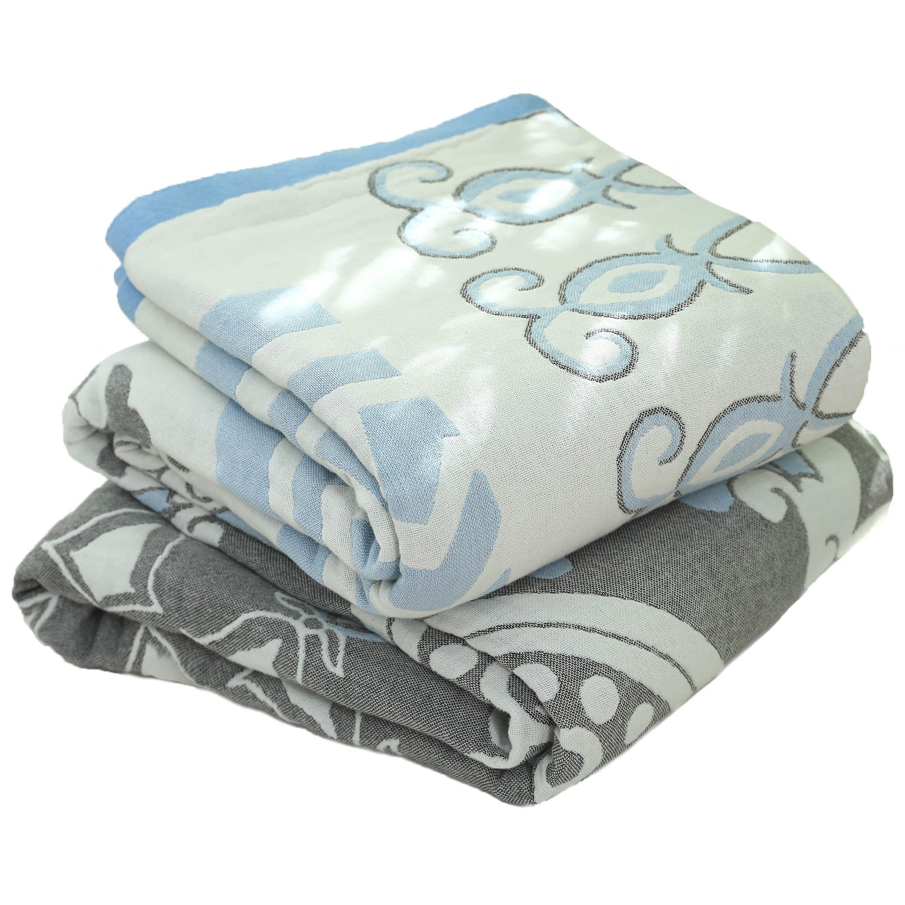 HKM-133011 Bohemian Floral Pure Cotton Washed Five-Layer Towel Blanket for Spring and Autumn