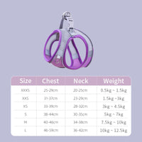 HKM-133011 Breathable Mesh Cat Harness with Traction Rope - Adjustable Chest Strap in Yellow, Green, and Purple
