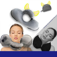 HKM-133139 Inflatable U-Shaped Neck Pillow with Removable Cover and Storage Bag