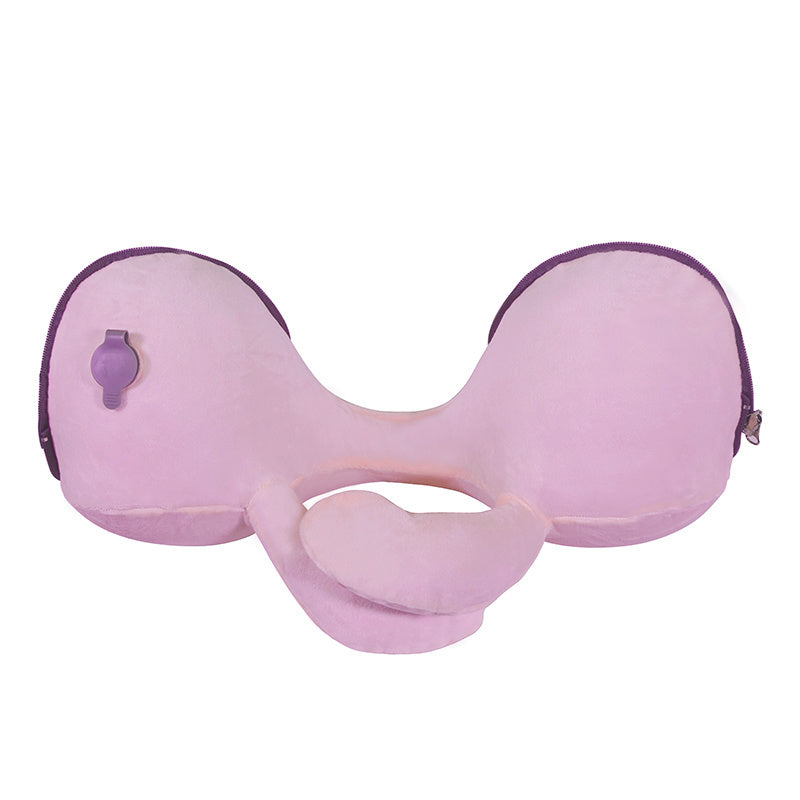 HKM-133139 Inflatable U-Shaped Neck Pillow with Removable Cover and Storage Bag