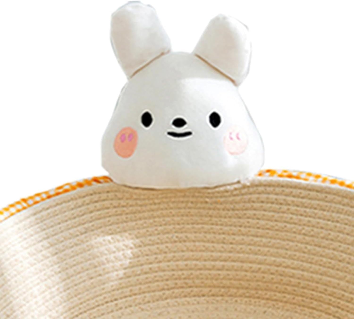 HKM-133203 Woven Cotton Rope Cat Bed and Scratcher - Multi-Purpose Basket for Cats and Small Pets, Indoor Use