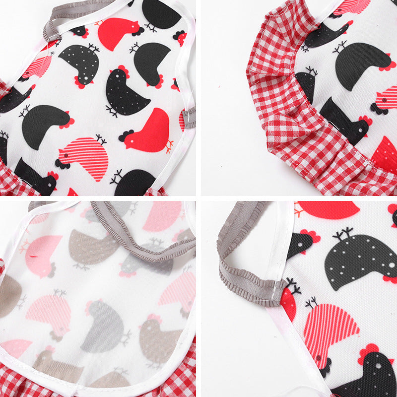 HKM-133331 Feather Protection Apron Double-Sided Chicken Saddle with Bow Options