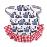 HKM-133331 Feather Protection Apron Double-Sided Chicken Saddle with Bow Options