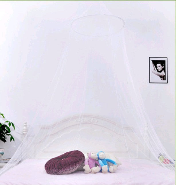 HKM-133331 Large Hanging Princess Mosquito Net - Dome Shape, Available in Green, Pink, White, and Blue, Fits 1.5-1.8m Beds