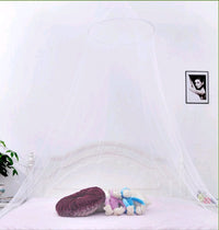HKM-133331 Large Hanging Princess Mosquito Net - Dome Shape, Available in Green, Pink, White, and Blue, Fits 1.5-1.8m Beds