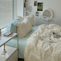 HKM-133331 Small Flower Cotton Bed Sheet Set – Four-Piece Bedding Collection for Various Bed Sizes