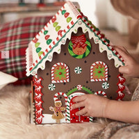 HKM-133459 Wooden Gingerbread House Christmas Tree Decoration for Festive Parties