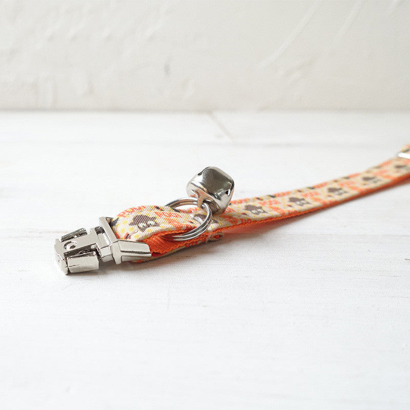 HKM-133523 Adjustable Personalized Pet Collar in Festive Halloween Designs for Cats - Bowknot Style Available