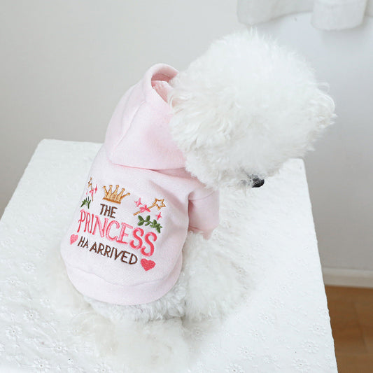 HKM-133587 Little Princess Hooded Sweater for Dogs and Cats - Soft Polyester Fabric, Various Sizes Available