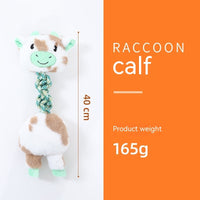 HKM-133651 Animal Shaped Large Dog Toy - Crocodile, Elephant, Giraffe, Dinosaur, Calf, Little Fox, Polyester Material