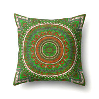 HKM-133715 Peach Velvet Mandala Textured Pillow Cover, 45cm x 45cm, Cotton and Polyester Blend