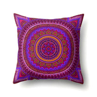 HKM-133715 Peach Velvet Mandala Textured Pillow Cover, 45cm x 45cm, Cotton and Polyester Blend