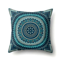 HKM-133715 Peach Velvet Mandala Textured Pillow Cover, 45cm x 45cm, Cotton and Polyester Blend