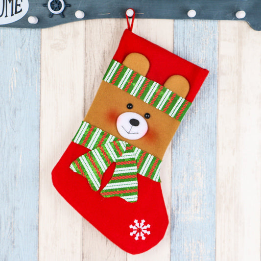 HKM-133779 Large Cloth Christmas Gift Bag for Holiday Decorations and Ornaments - 38CM x 19CM