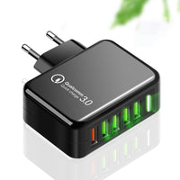 HKM-133843 5U Super Fast Charger 36W Multi-Port Travel Charger for European and American Standards