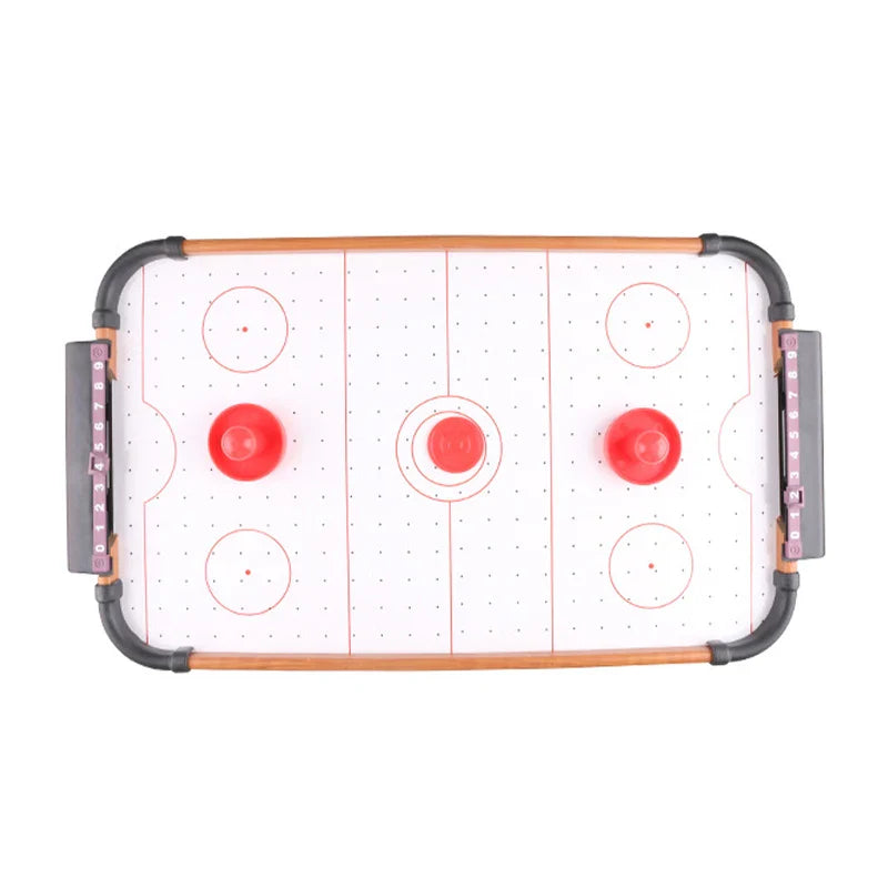 HKM-133907 Mini Wooden Air Hockey Table Top Game Set for Indoor Fun - Ages 3+