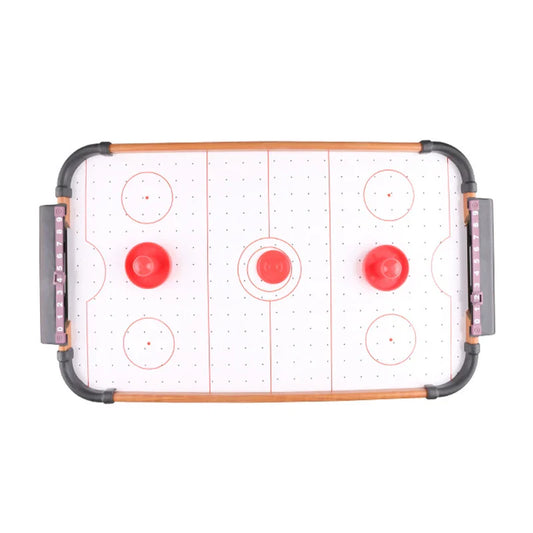 HKM-133907 Mini Wooden Air Hockey Table Top Game Set for Indoor Fun - Ages 3+